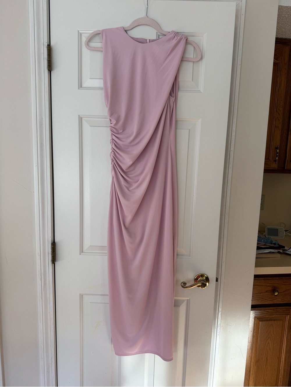 Zara Dusty Pink Sleeveless Ruched Maxi Dress